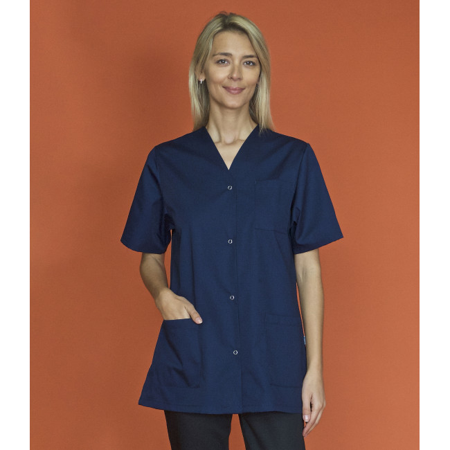 Tunique pressions manches courtes Viviane Bleu marine - SNV