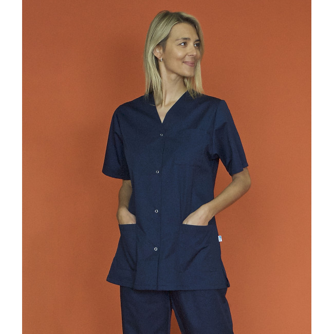 Tunique pressions manches courtes Viviane Bleu marine - SNV