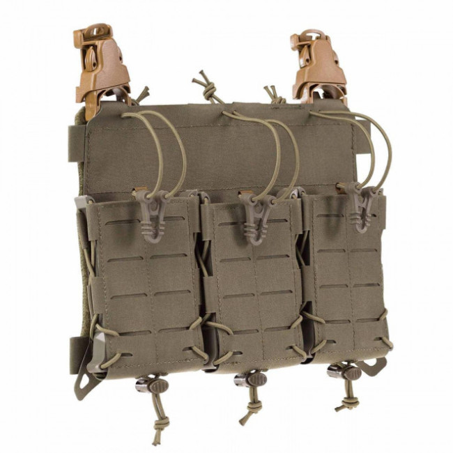 Voorpaneel voor kogelwerende vest met drievoudige multi-kaliber magazijnhouder MX234 stonegrey - Lindnerhof