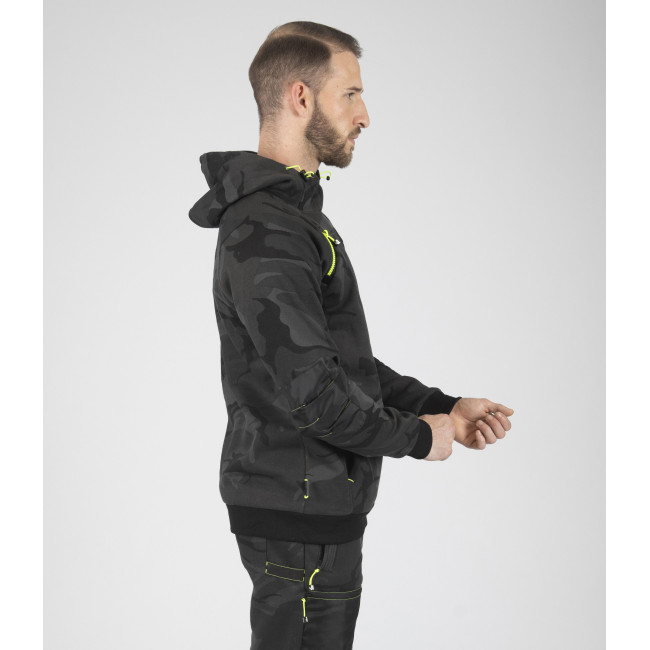 Werktrui met capuchon ALCA camo grijs - Nine Worths by North Ways