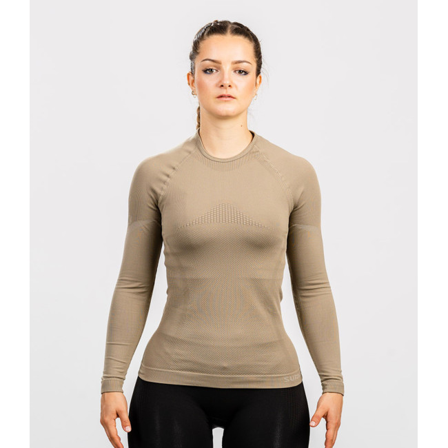T-shirt Extrême Line ANNAPURNA Dames Coyote lange mouwen - Summit Outdoor