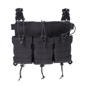 Panneau avant pour gilet porte-plaques avec porte chargeur triple multi-calibre MX234 -Noir - Lindnerhof