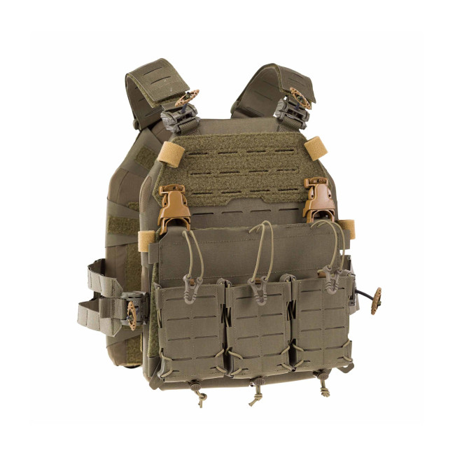 Voorpaneel voor kogelwerende vest met drievoudige multi-kaliber magazijnhouder MX234 stonegrey - Lindnerhof