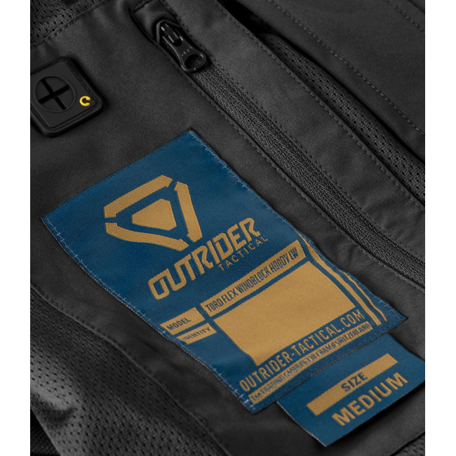 Veste coupe-vent à capuche LW T.O.R.D. Noire - Outrider