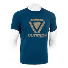 OT T-shirt met gestreept logo Blauw - Outrider