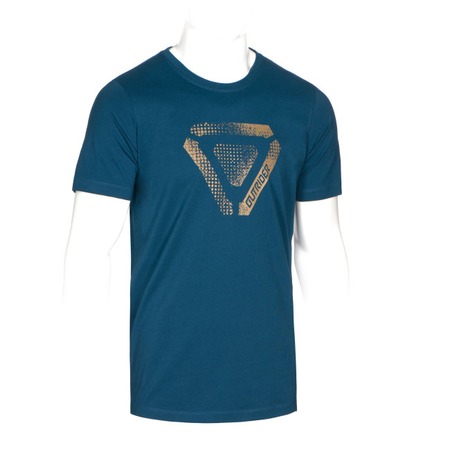 T-shirt OT met halftoon logo Blauw - Outrider