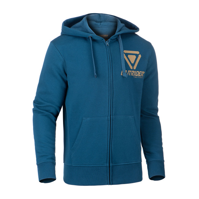 Bluza z kapturem na zamek OT z logo Niebieska - Outrider