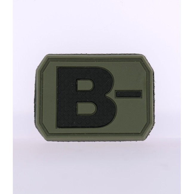 3D patch bloedgroep B- Groen OD - Miltec