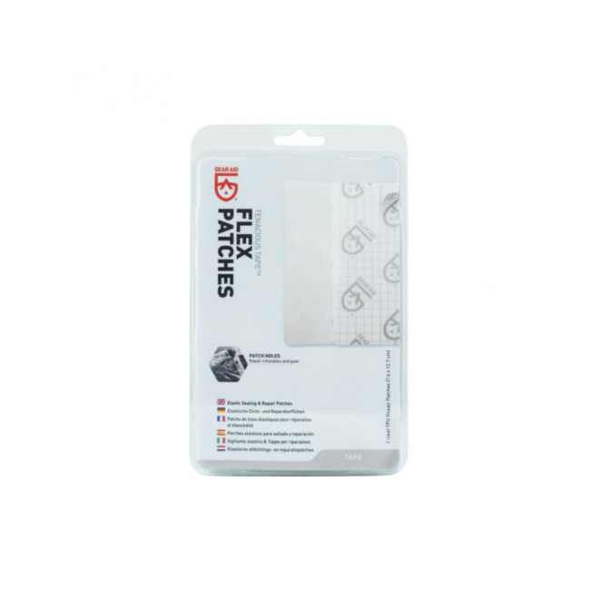 2 transparante nylon ripstop patches 7,6 x 12,7 cm Tenacious Tape - Gear Aid