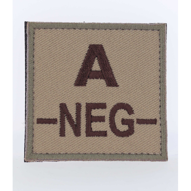 Écusson groupe sanguin A- Marron sur Beige - DMB Écusson groupe sanguin A- Marron sur Beige - DMB