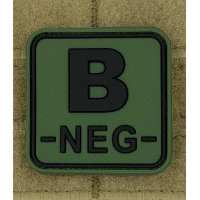 Vierkante patch bloedgroep B- Groen OD - JTG