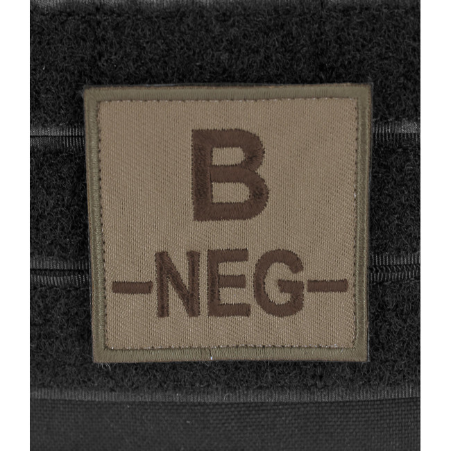 Écusson groupe sanguin B- Marron sur Beige - DMB