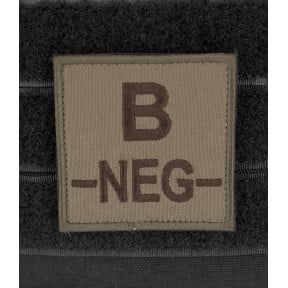 Écusson groupe sanguin B- Marron sur Beige - DMB