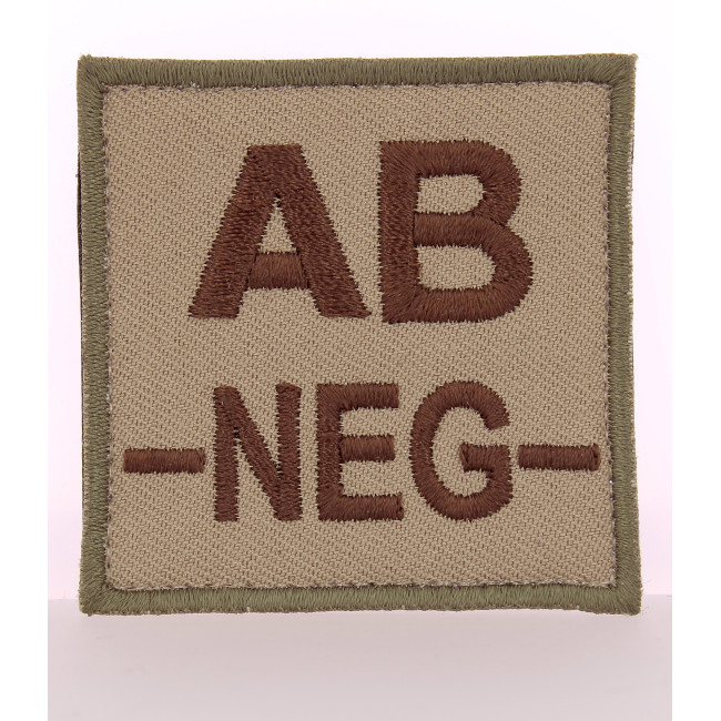 Écusson groupe sanguin AB- Marron sur Beige - DMB