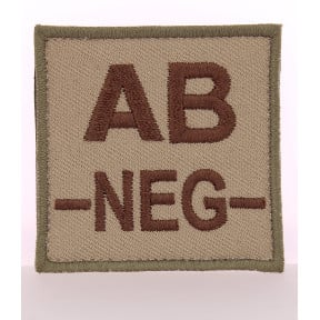 Écusson groupe sanguin AB- Marron sur Beige - DMB