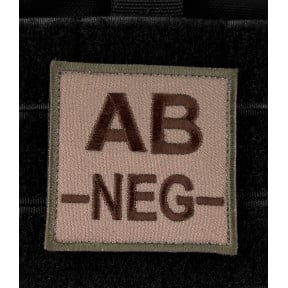 Écusson groupe sanguin AB- Marron sur Beige - DMB