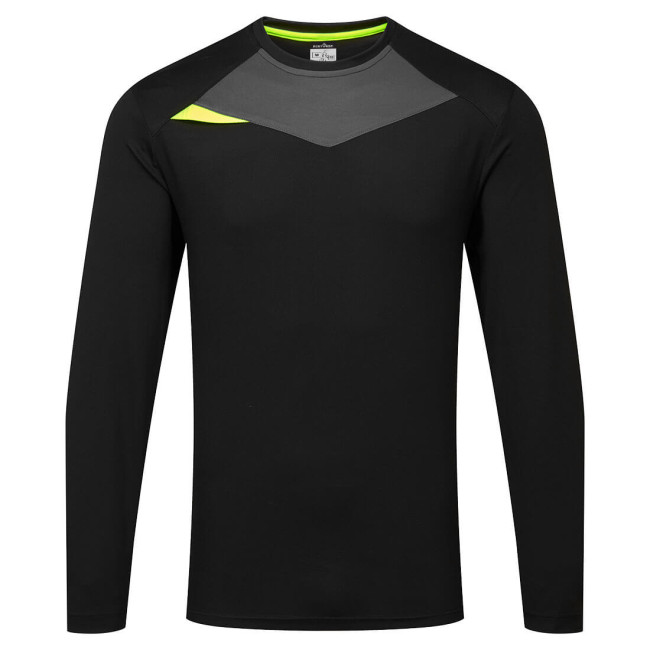 T-shirt HiVis Manches Longues Noir - Portwest