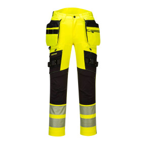 DX4 Warnschutzhose mit abnehmbaren Holstertaschen Gelb/Schwarz - Portwest