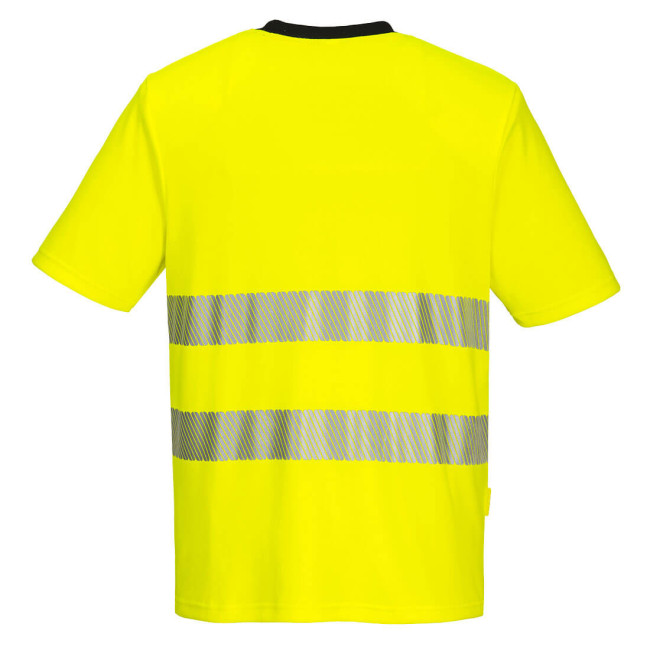 DX4 T-shirt Wysokiej Widoczności K/R Żółty/Czarny - Portwest