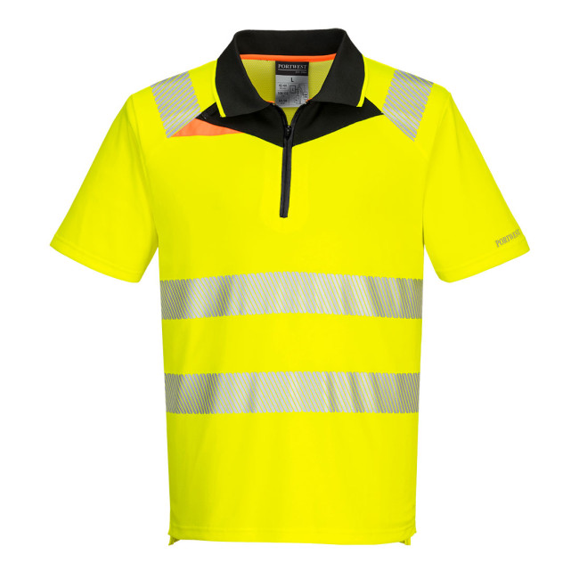 DX4 Hoge Zichtbaarheid Polo MC Geel/Zwart - Portwest