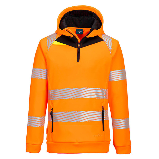 DX4 Hi-Vis 1/4 Zip Hoodie Orange/Noir - Portwest