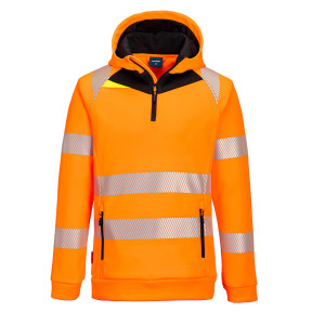 DX4 Hi-Vis 1/4 Zip Hoodie Orange/Noir - Portwest