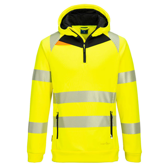 DX4 Hi-Vis 1/4 Zip Hoodie Jaune/Noir - Portwest