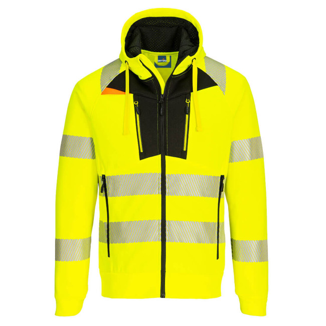 DX4 - Hoodie met rits Hoge Zichtbaarheid Geel/Zwart - Portwest