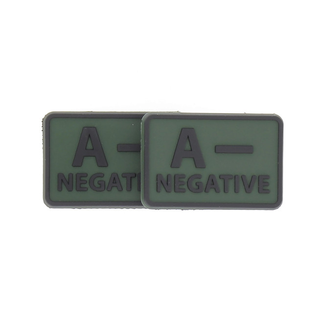 Set van 2 bloedgroep A- patches Groen OD - Helikon