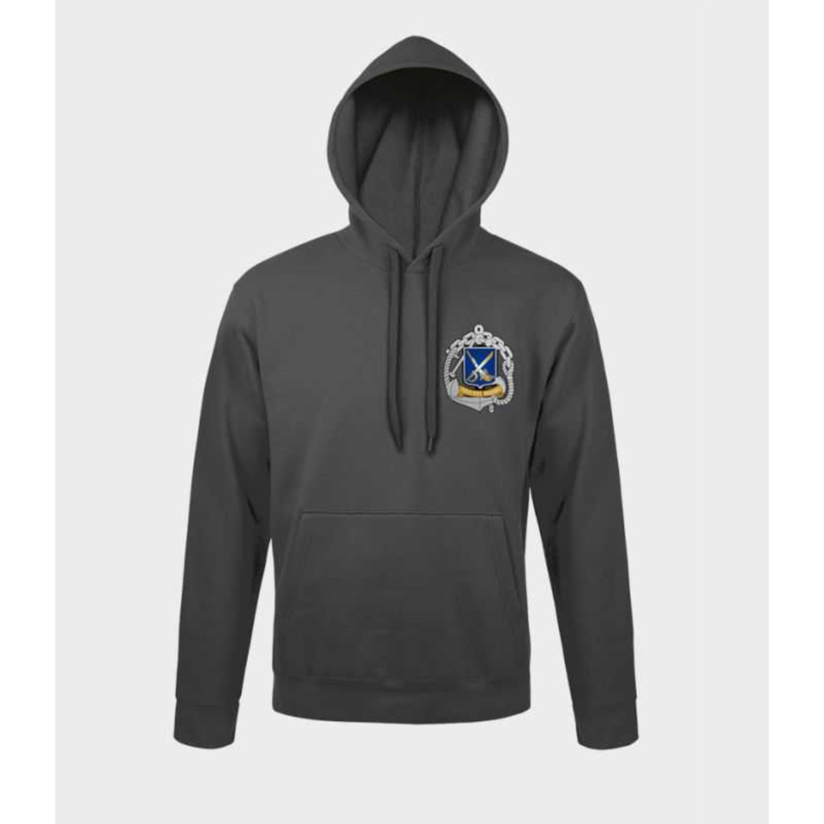 Sweat avec logo cœur Fusiliers Marins Gris anthracite Army Design by Summit Outdoor