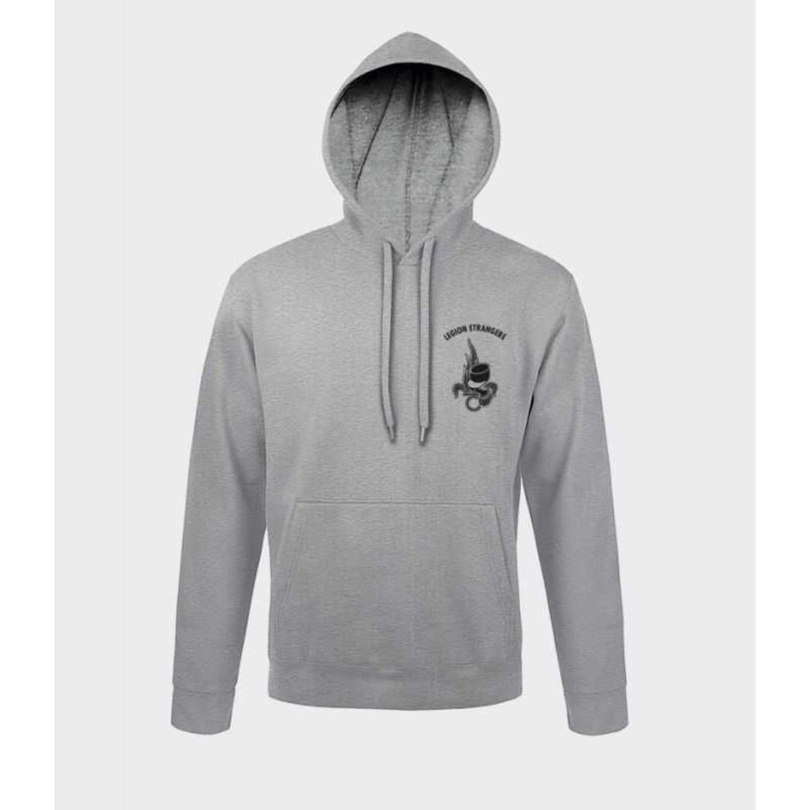 Sudadera Con Capucha SERMILITAR Legión Española - Talla XL, Color Gris, 50% Algodón 50% Poliéster
