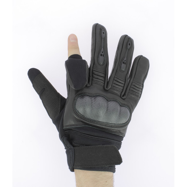 Rękawice Tactical GEN.II skóra Czarne - Miltec