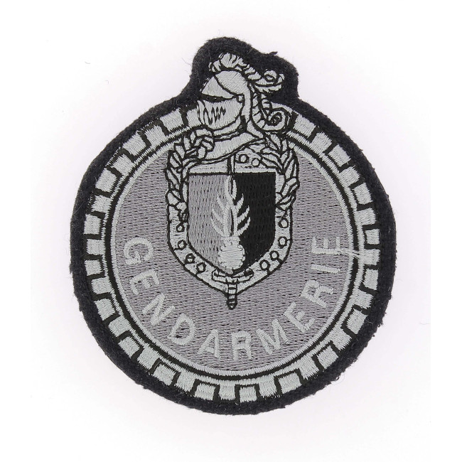 Ecusson sur velcro motard Gendarmerie basse visibilité Noir - DMB Products