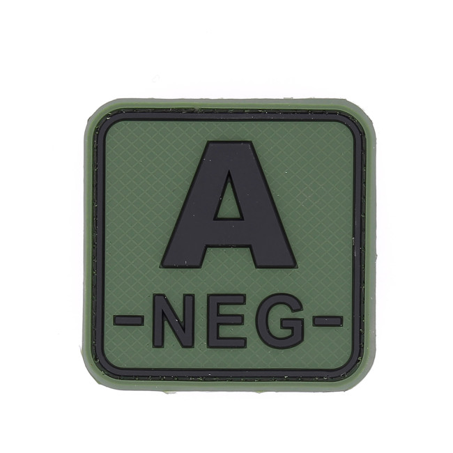 Vierkante patch bloedgroep A- Groen OD - JTG
