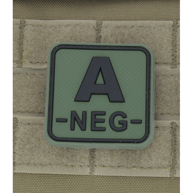 Vierkante patch bloedgroep A- Groen OD - JTG