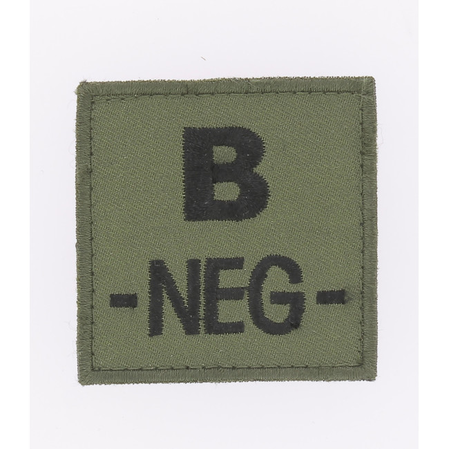 Blutgruppen-Abzeichen B- Schwarz auf Armeegrün - DMB