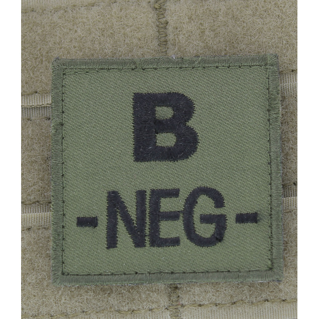 Blutgruppen-Abzeichen B- Schwarz auf Armeegrün - DMB