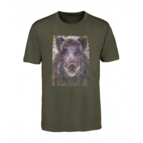 Tee-shirt enfant Kaki sérigraphié sanglier - Percussion