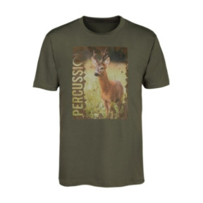 Kinder T-shirt Kaki met zeefdruk brokaat - Percussion