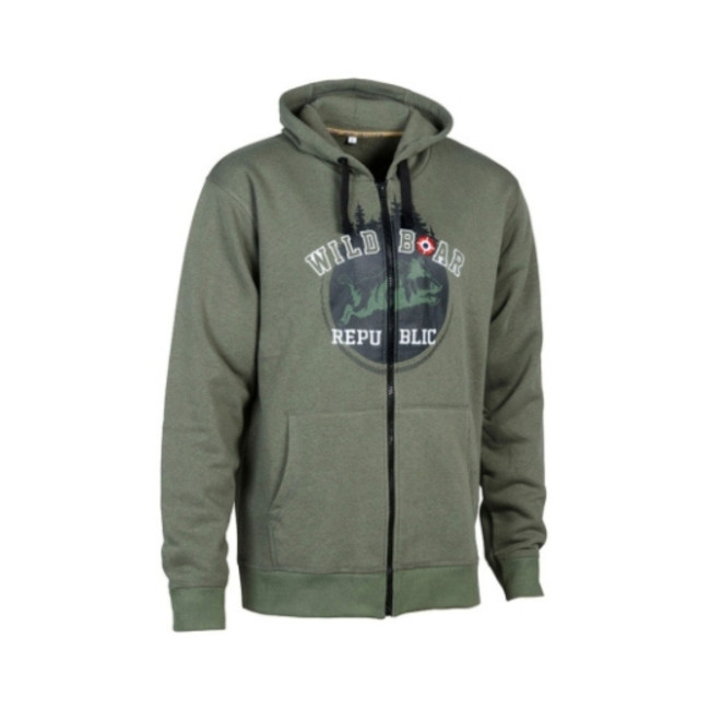 Kapuzenpullover mit Reißverschluss Khaki Wild Boar Republic - Percussion
