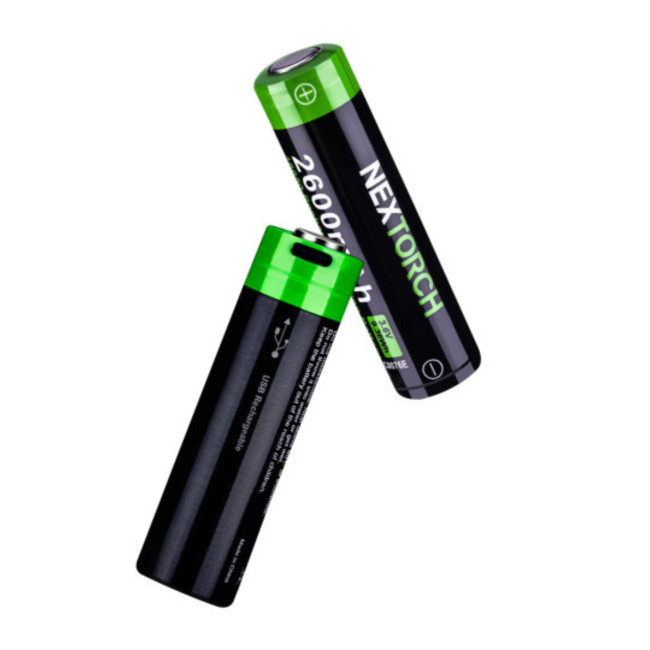 Wiederaufladbarer Akku 18650 3.6V 2600 mAh mit USB-C-Anschluss - Nextorch
