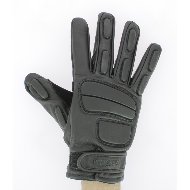 Einsatzhandschuhe aus Leder Schwarz - CityGuard