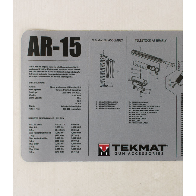 Tapis de démontage pour AR-15 Gris - Tekmat
