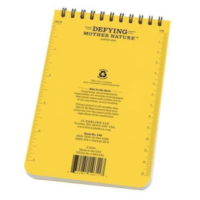 Carnet 10.1 x 15.2cm, 100 pages, spirale horizontale jaune - rite in the rain