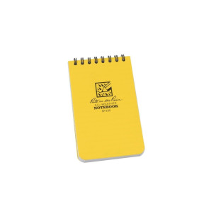 Carnet 7.6 x 12.7cm, 100 pages, spirale horizontale jaune - rite in the rain