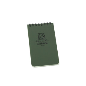 Carnet 7.6 x 12.7cm, 100 pages, spirale horizontale vert - Rite in the rain