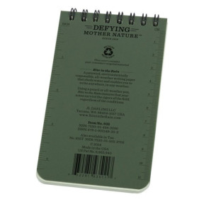 Carnet 7.6 x 12.7cm, 100 pages, spirale horizontale vert - Rite in the rain
