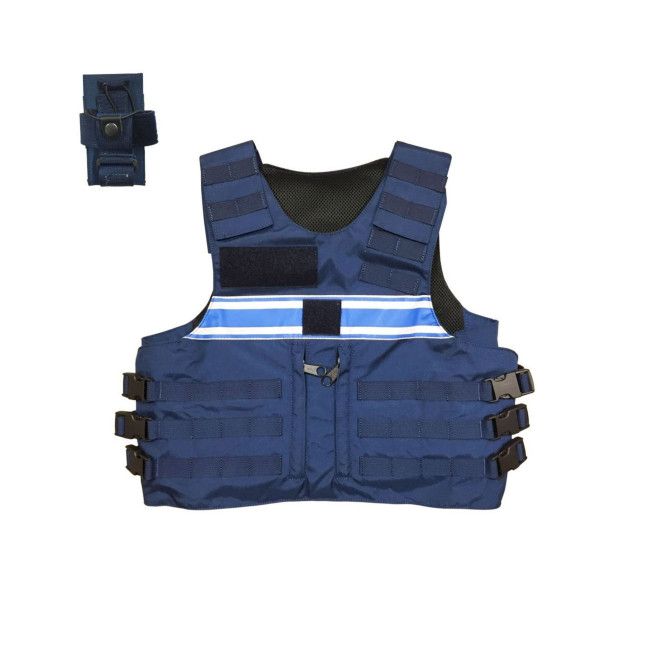Schusssichere Weste für Streifendienst + Funkgeräthalter marineblau - Arktis