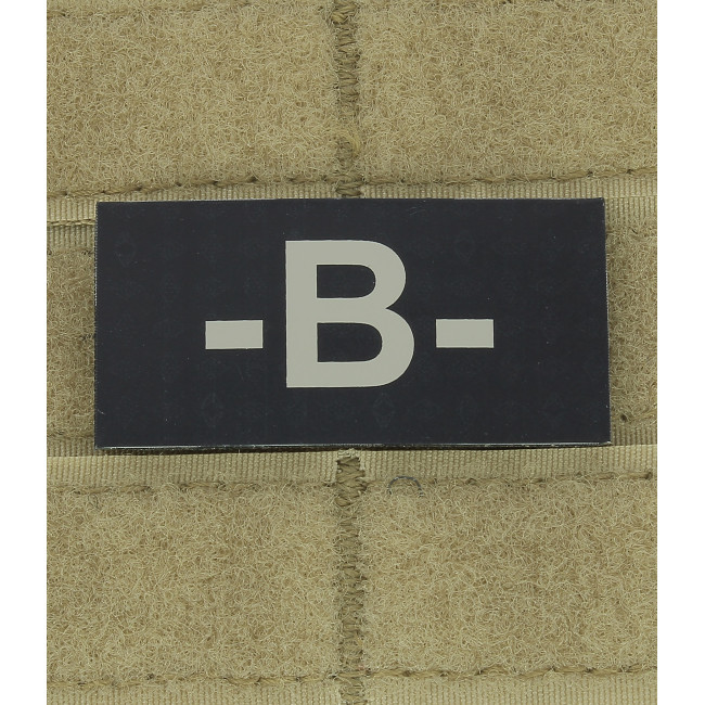 Patch de groupe sanguin Infrarouge B- Noir - Defcon 5