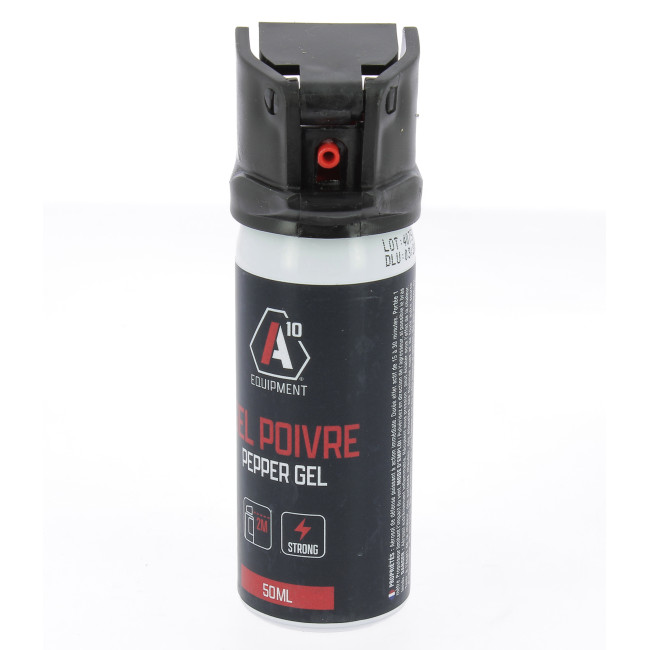 Aérosol lacrymogène anti-agression gel poivre 50 mL - A10 Equipment